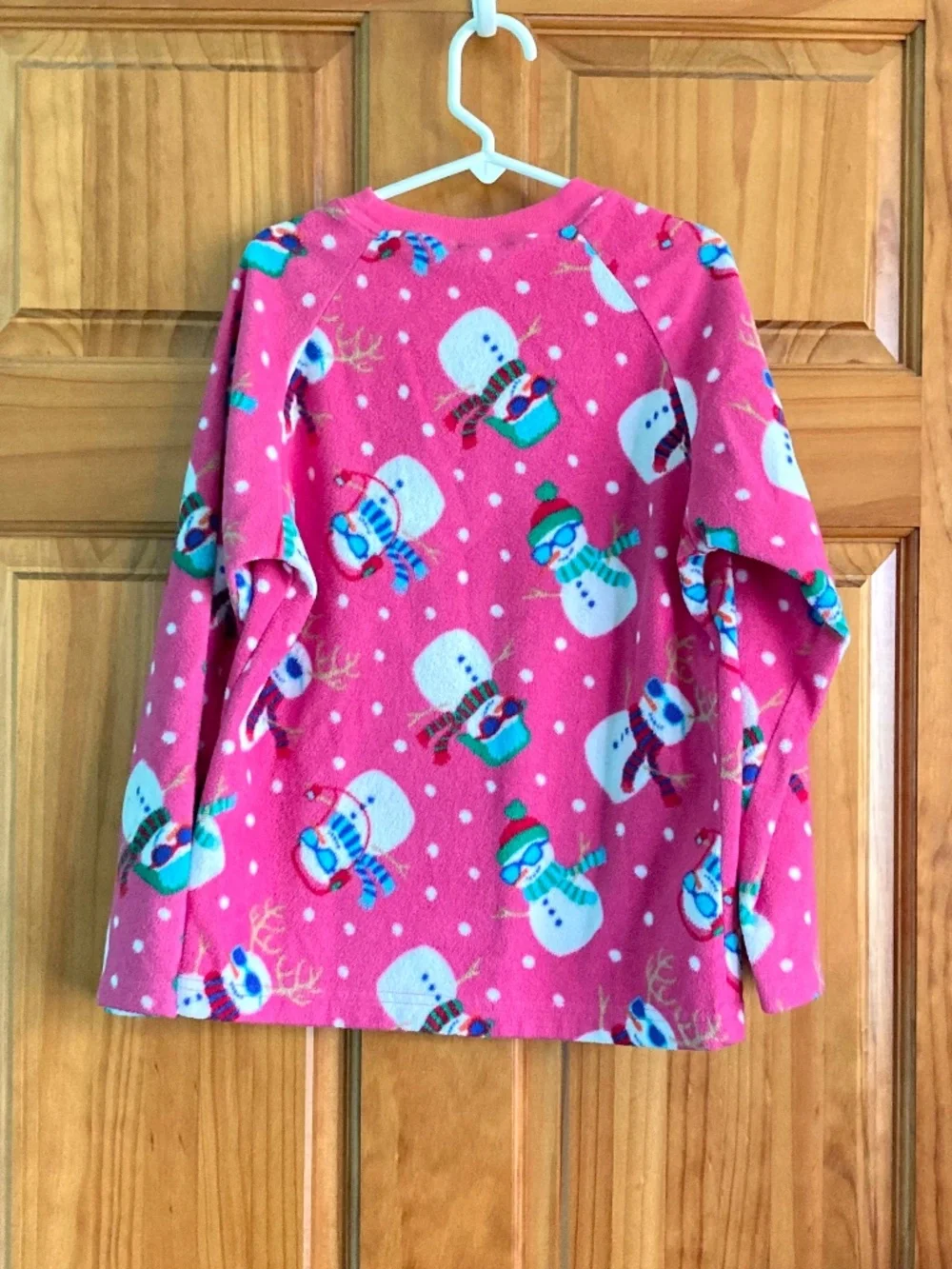 The Children’s Place girl’s size 7/8 super soft and warm pink snowman pajama set